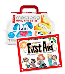 First Aid box and book