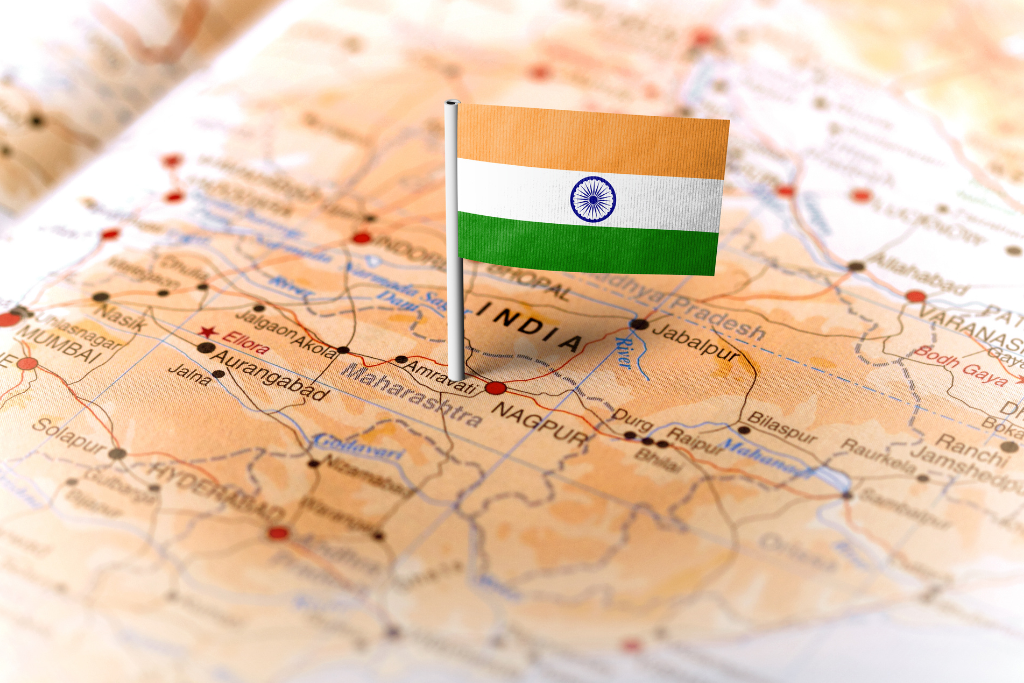 India map and flag
