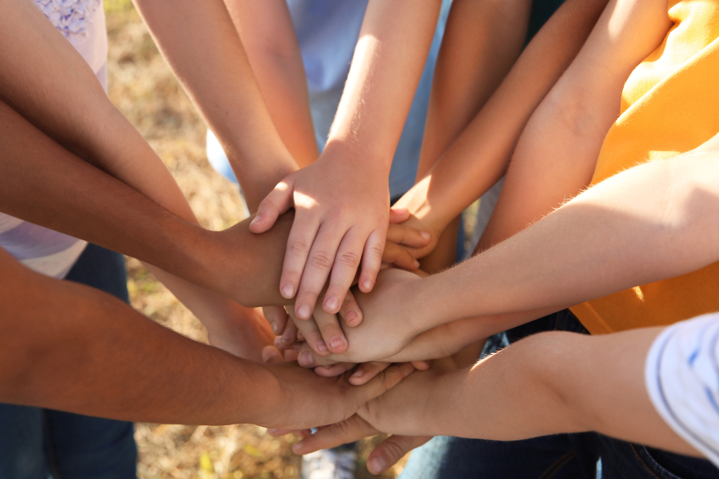 Brownie Girl Scouts Way Badge together