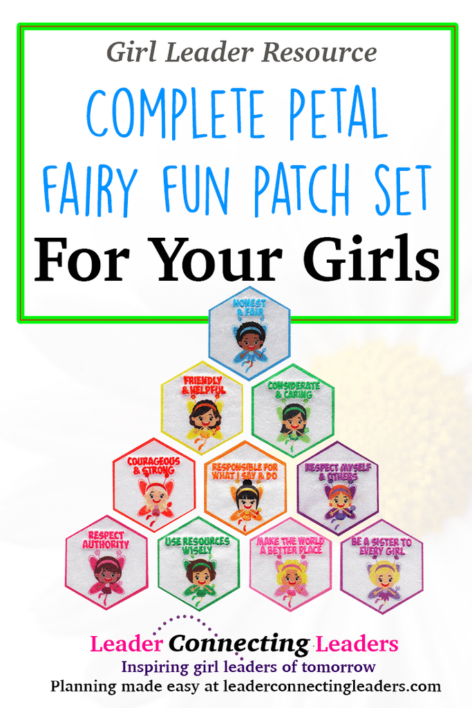 Petal Fairy Fun Patch Set is a great addition to the back of your girls vest