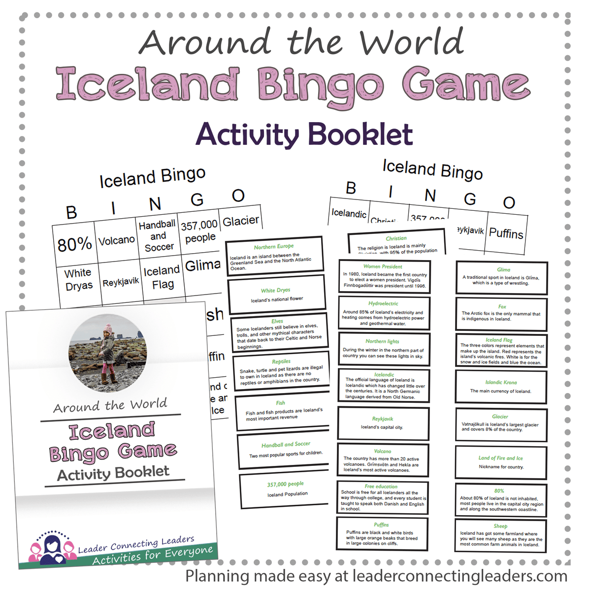Iceland Fun Fact Bingo Game Leader Connecting Leaders