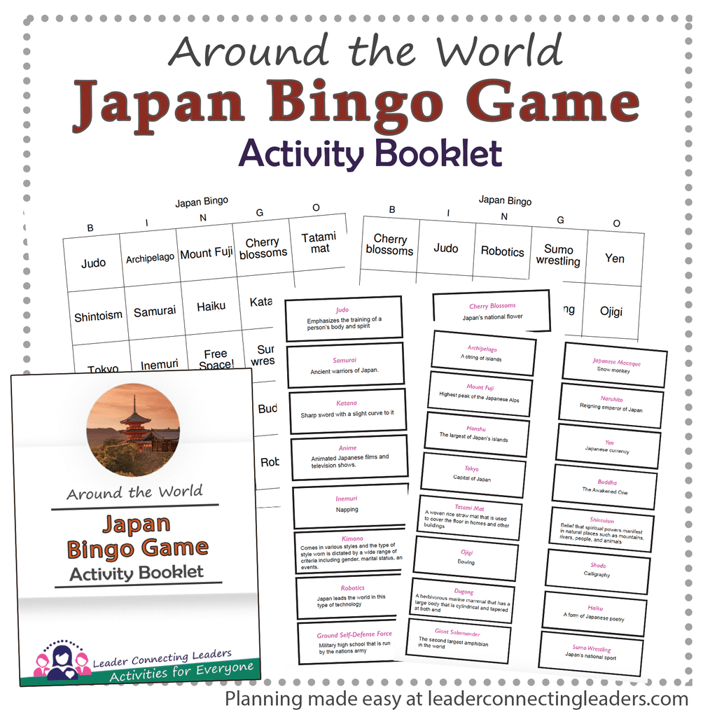 Japan Fun Fact Bingo Game