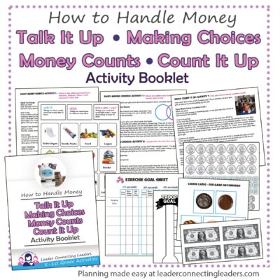 Talk It Up, Making Choices, Money Counts, Count It Up Daisy leaf activity booklet