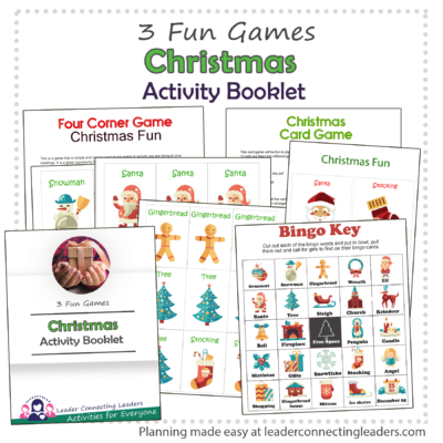 Christmas Bingo, Card and 4 Corner Game Activity Booklet