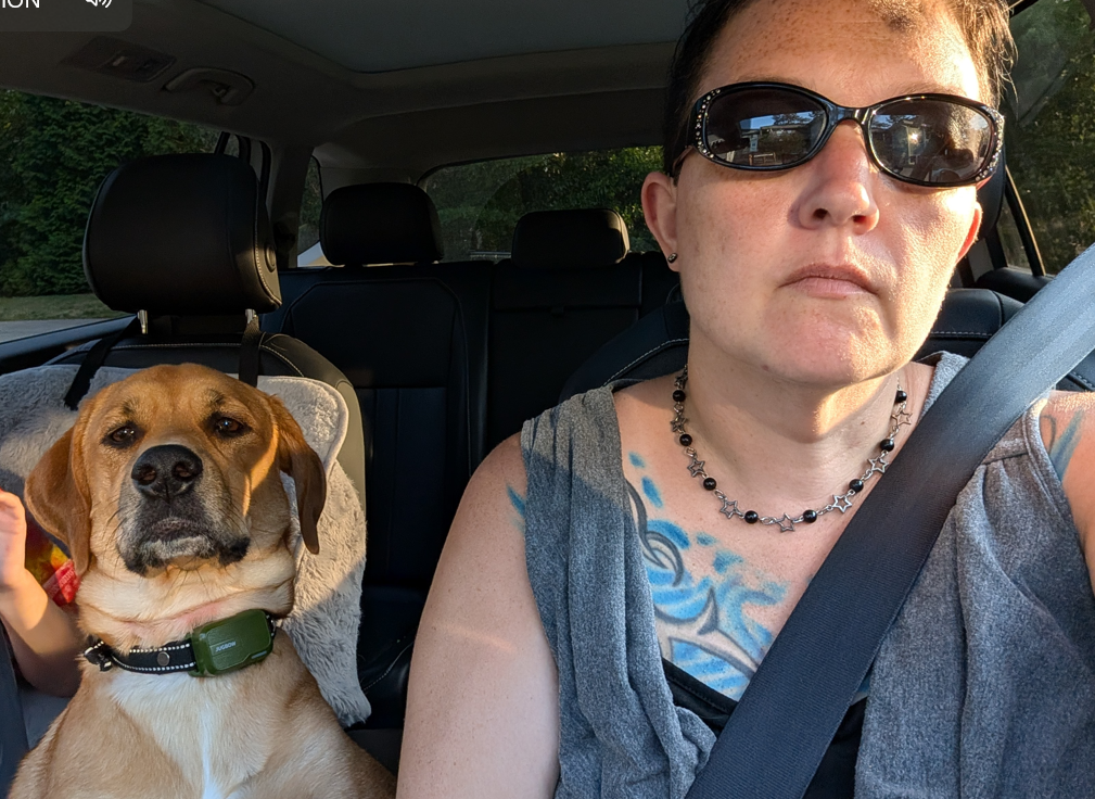 dog and mom