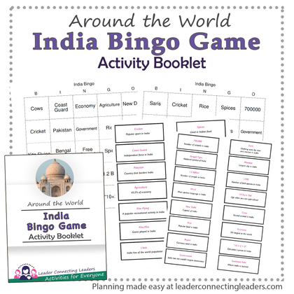 India Fun Fact Bingo Game