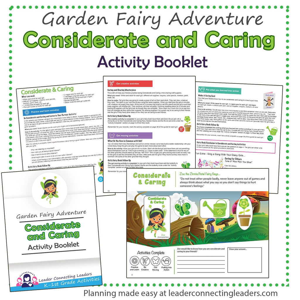 Considerate and Caring Fairy Garden Adventure Activity Booklet