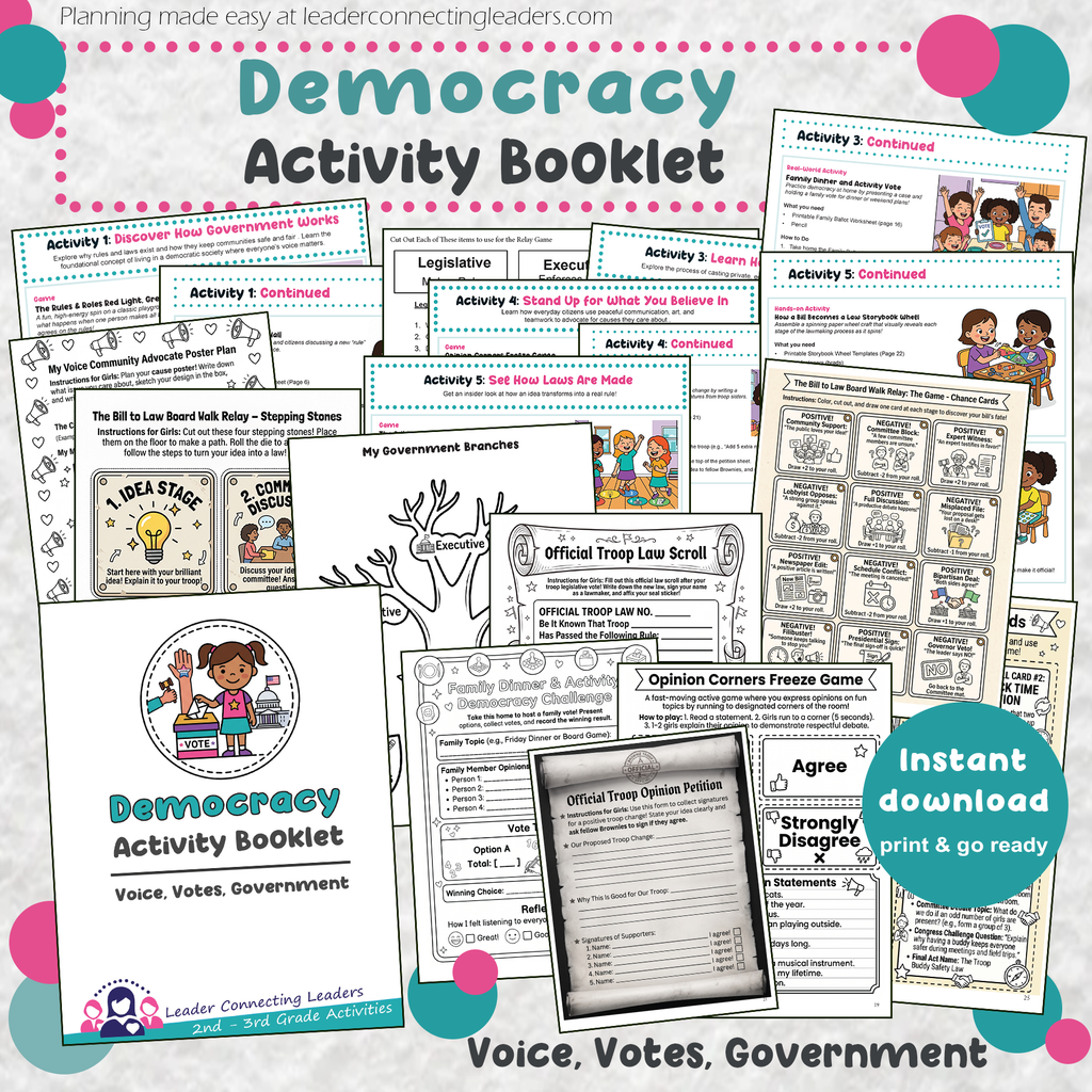 Democracy Activity Booklet for 2nd and 3rd Graders