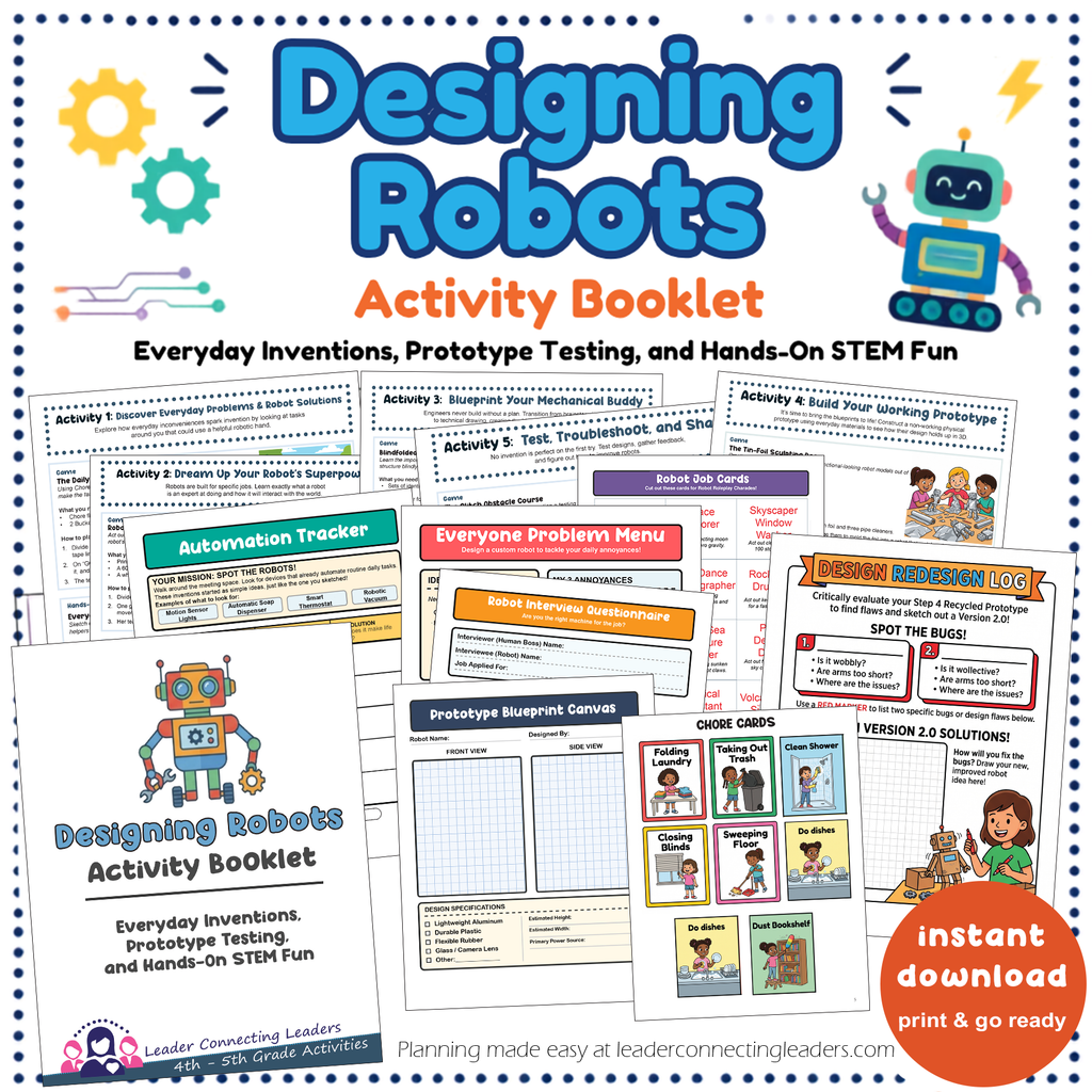 Designing Robots Activity Booklet | 4th - 5th Grade