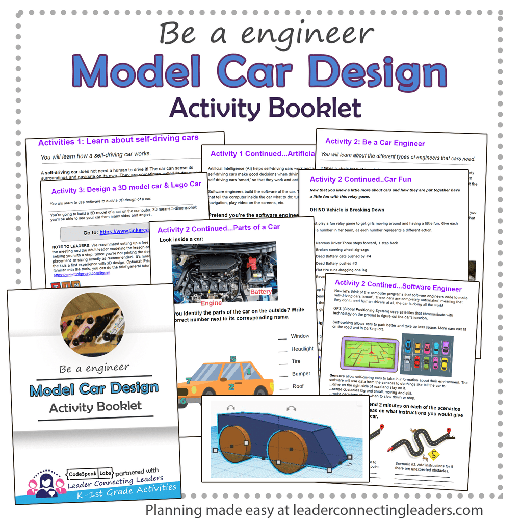 Model Car Design Activity Booklet