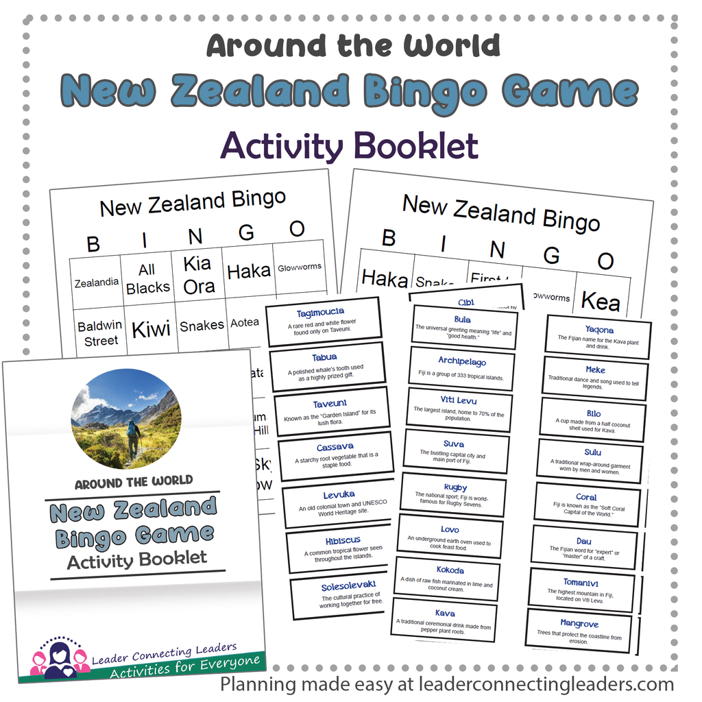 New Zealand Fun Fact Bingo Game