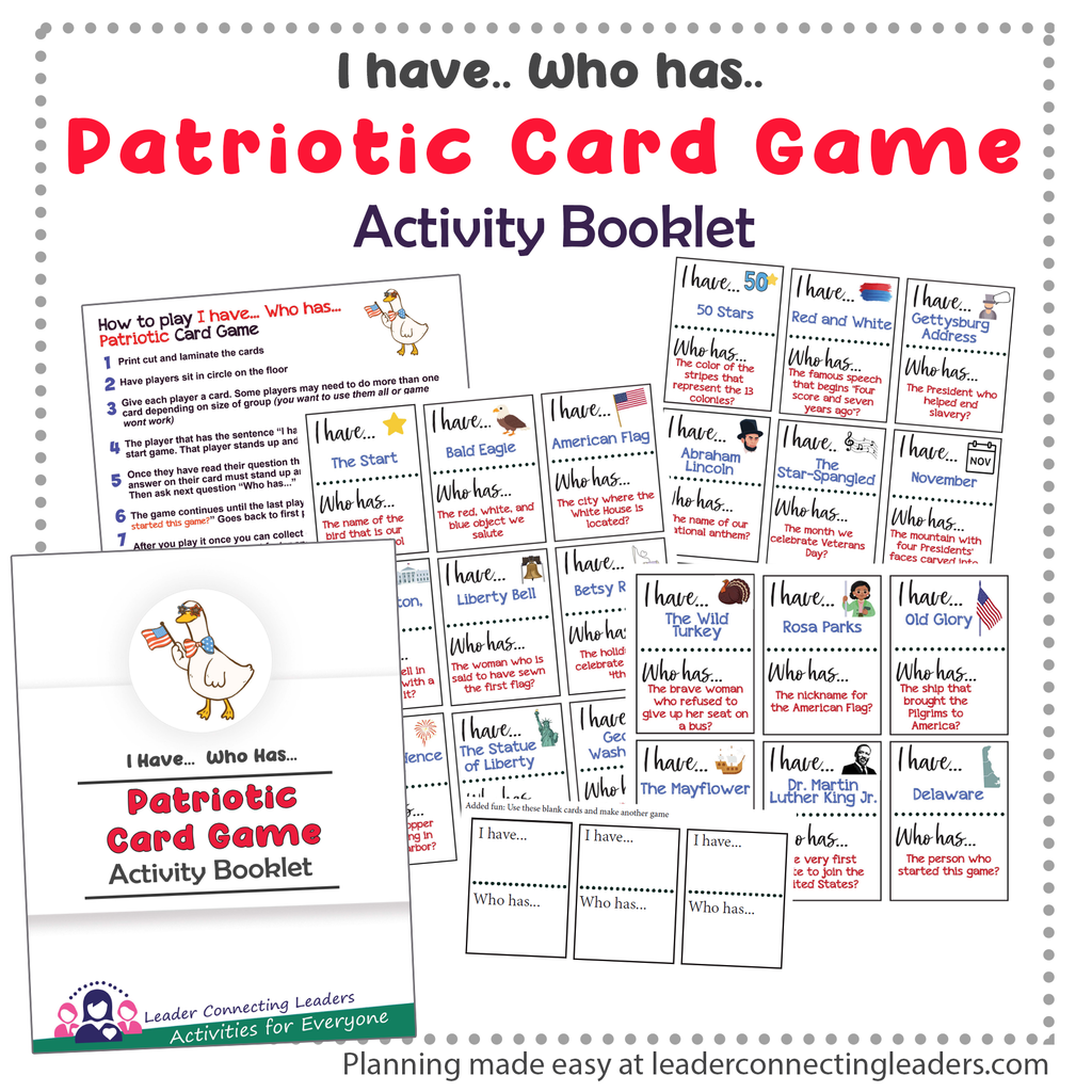 I Have… Who Has… Patriotic Card Game