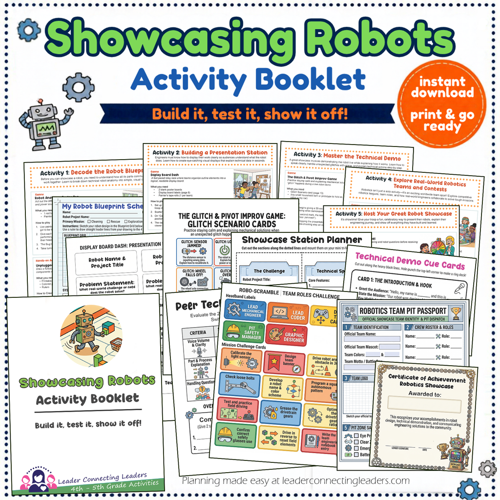 Showcasing Robots Activity Booklet | 4th - 5th Grade