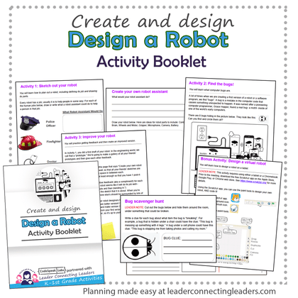 Design a Robot Activity Booklet | K – 1st Grade