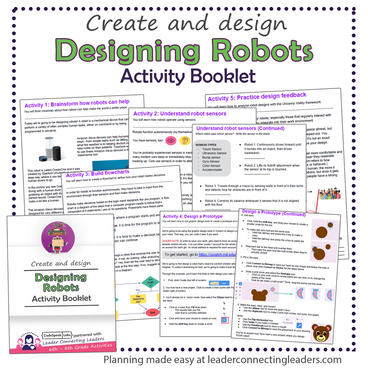 Designing Robots Activity Booklet | 6th - 8th Grade – Leader Connecting ...