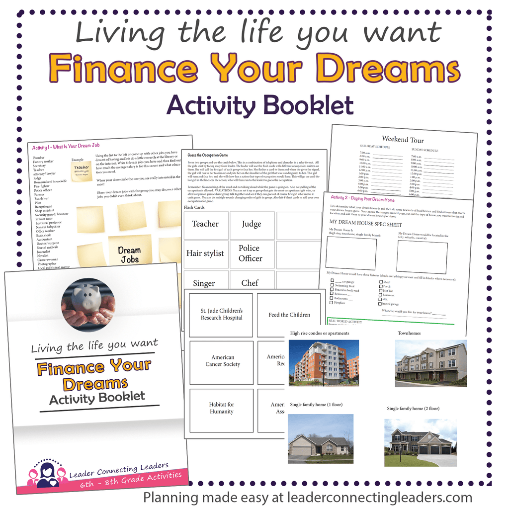 Finance your dreams activity booklet