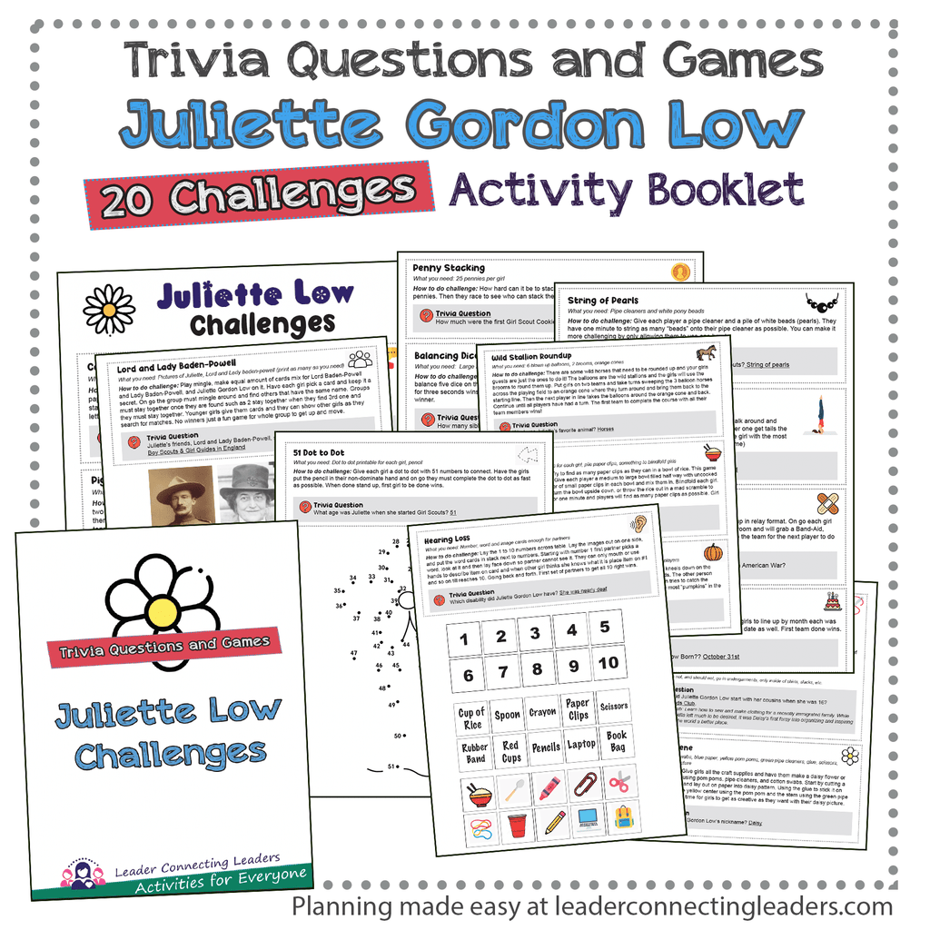 Juliette Gordon Low 20 Fun Trivia and Game Challenges Activity Booklet