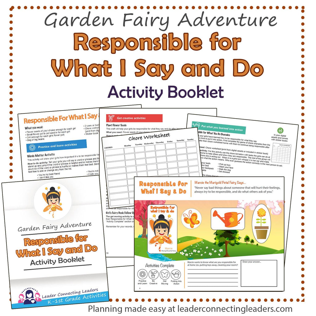 Responsible For What I Say And Do Fairy Garden Adventure Activity Booklet