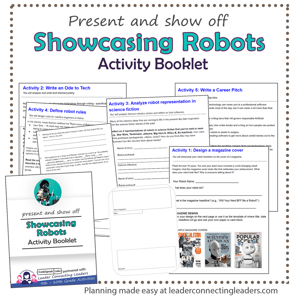 Showcasing Robots Activity Booklet | 9th - 10th Grade – Leader ...
