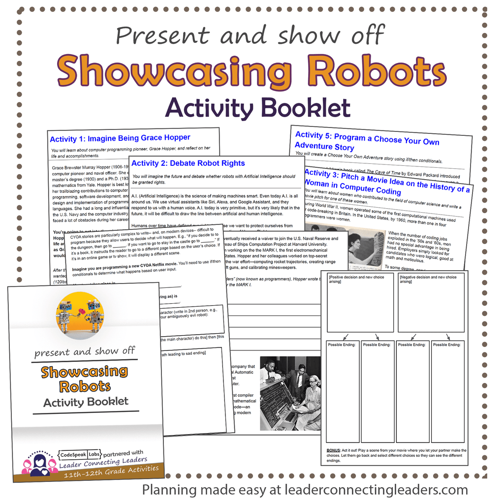 Showcasing Robots Activity Booklet | 11th - 12th Grade