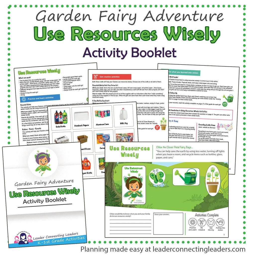 Use Resources Wisely Fairy Garden Adventure Activity Booklet
