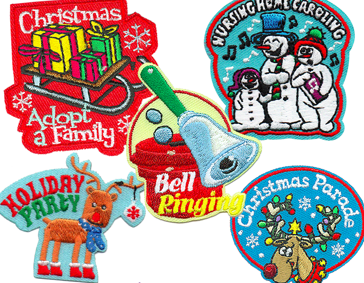 Girl Boy Cub CHRISTMAS FUN Santa Fun Patches Crest Badges SCOUT GUIDE Holiday