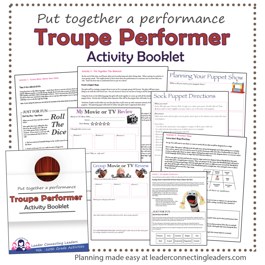 Troupe Performer Activity Booklet